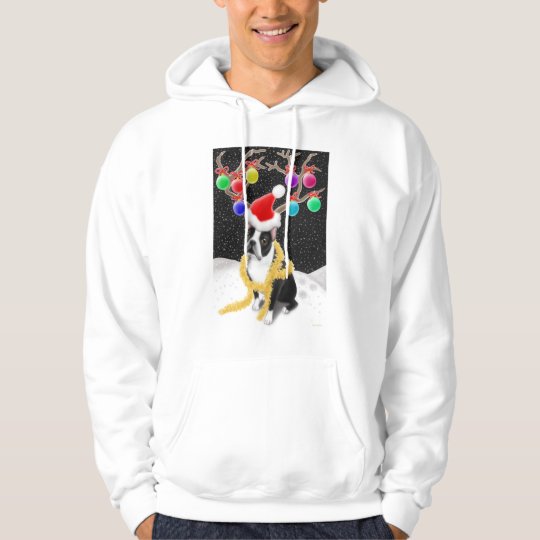 Boston Terrier Christmas Hooded Sweatshirt