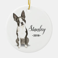 Boston Terrier Christmas ornament
