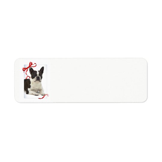 Boston Terrier Christmas Return Address Labels