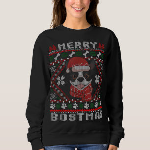 Boston Terrier Christmas Santa Ugly Sweater Dog Lo