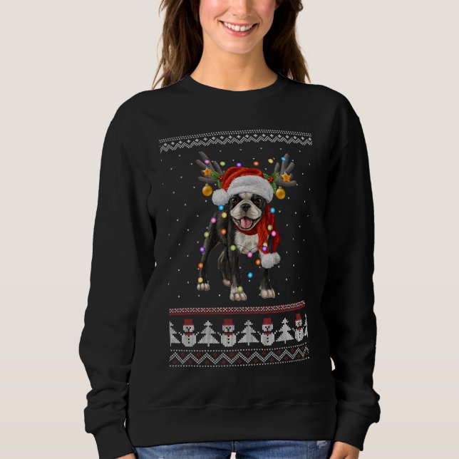 Boston Terrier Christmas Sweatshirt (Front)
