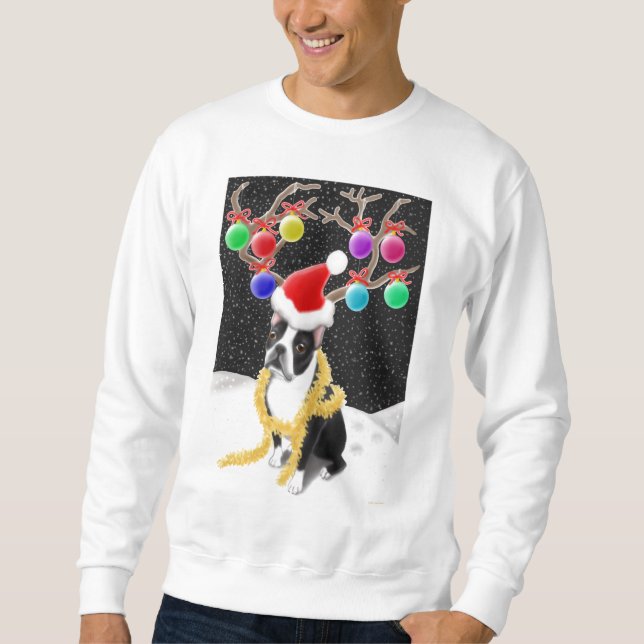 Boston Terrier Christmas Sweatshirt (Front)