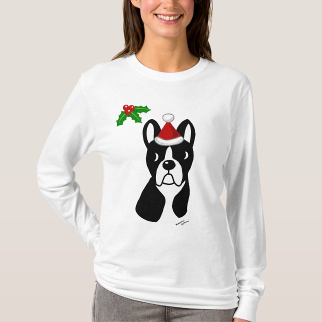 Boston Terrier Christmas Tee (Front)