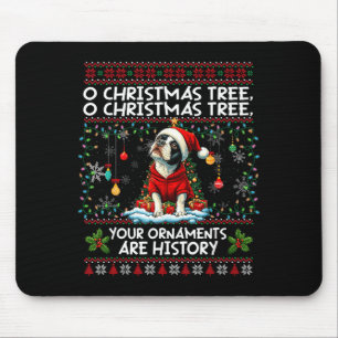 Boston Terrier Christmas Tree Decorations Dog Love Mouse Pad