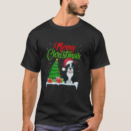 Boston Terrier Christmas Tree Lights Funny Xmas Do T-Shirt