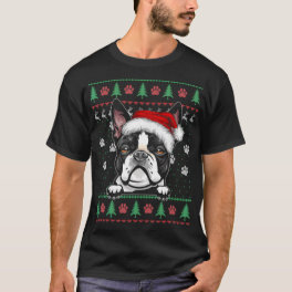 Boston Terrier Christmas Ugly Sweater Funny Dog