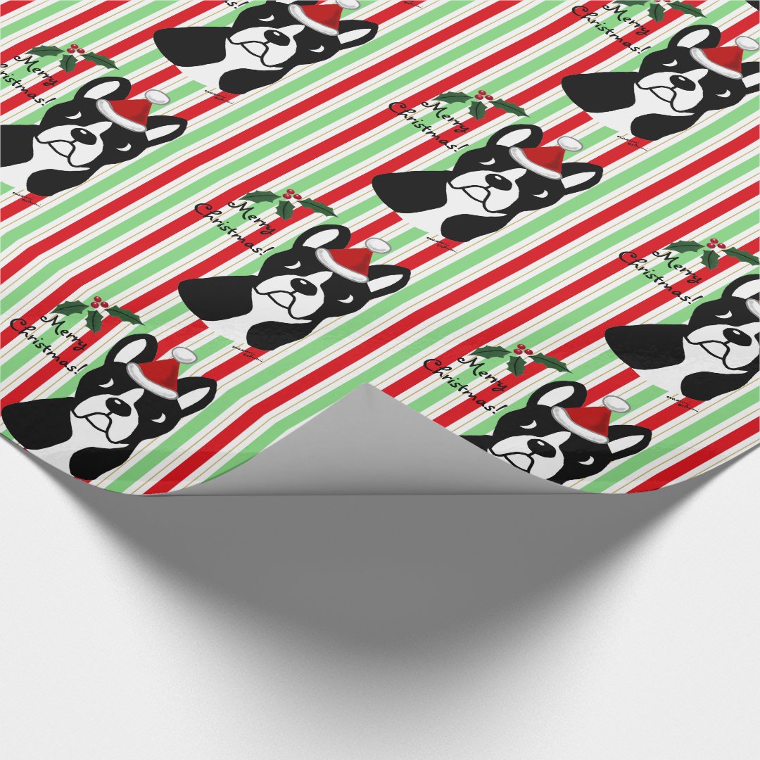 Boston Terrier Christmas Wrapping Paper 