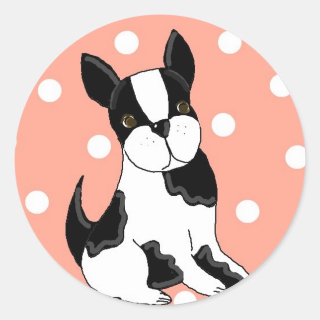 Boston Terrier Classic Round Sticker (Front)