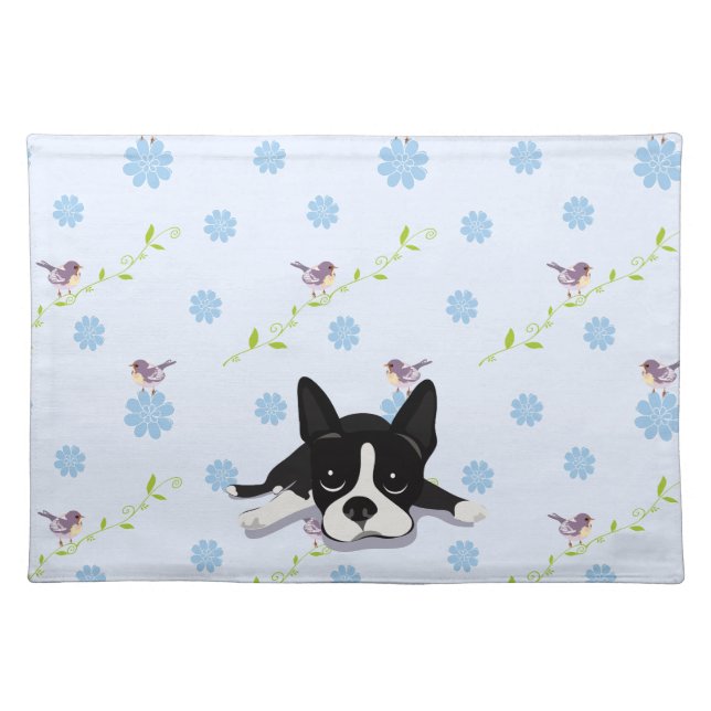 Boston Terrier Cloth Placemat (Front)