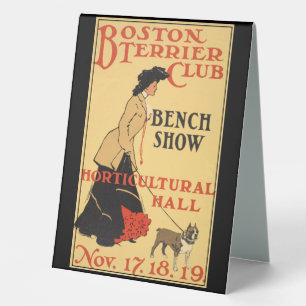 Boston Terrier Club Bench Show Vintage Poster Table Tent