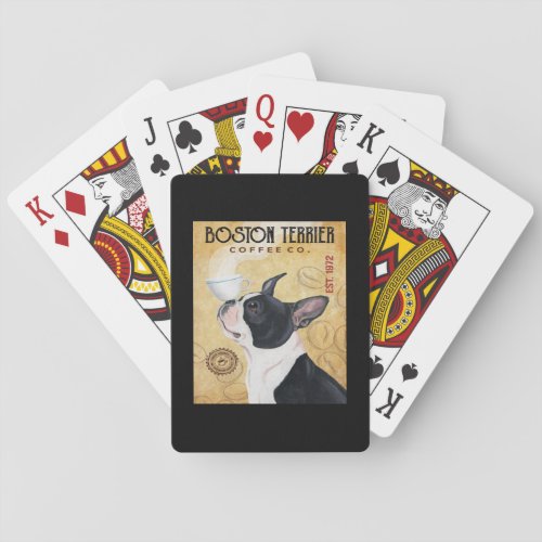 Boston Terrier Coffee Playing Cards