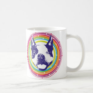 Boston Terrier - Colorful Circles Coffee Mug