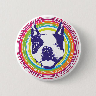 Boston Terrier - Colorful Circles Pinback Button
