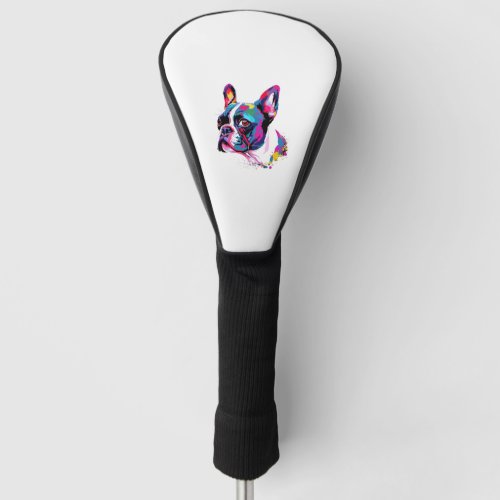 Boston Terrier Colorful Golf Head Cover