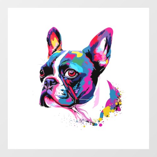 Boston Terrier Colorful Wall Decal