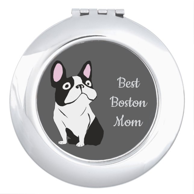 Boston terrier compact mirror (Front)