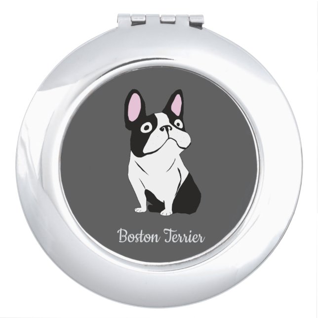 Boston terrier compact mirror (Front)