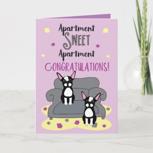Boston Terrier Congrats on New Apartment Card