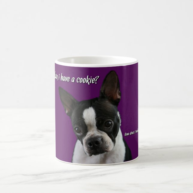 Boston Terrier:  Cookie please? Coffee Mug (Center)