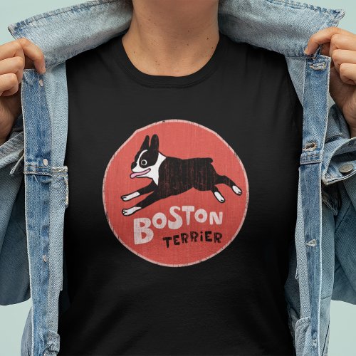 Boston Terrier Cool Vintage Style Fun Pet Dog T_Shirt