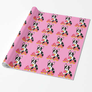 Boston Terrier Cupcakes Wrapping Paper