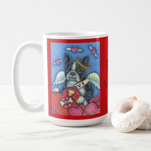 Boston Terrier Cupid DOG VALENTINE CLASSIC MUG Red