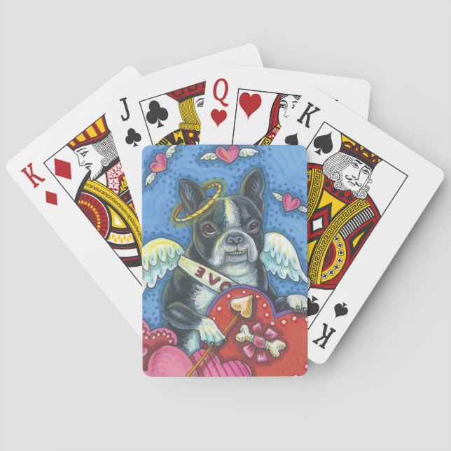 BOSTON TERRIER Cupid PLAYING CARDS Poker (Back)