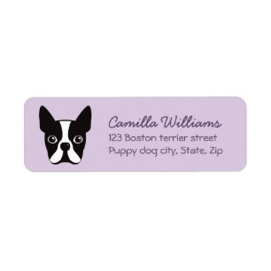 Boston terrier custom color background return label