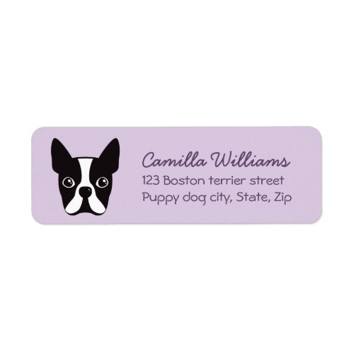 Boston terrier custom color background return label