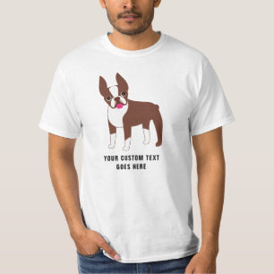 Boston Terrier Custom Text T-Shirt