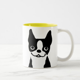 Boston Terrier - Cute Cartoon Dog Design Two-Tone Coffee Mug