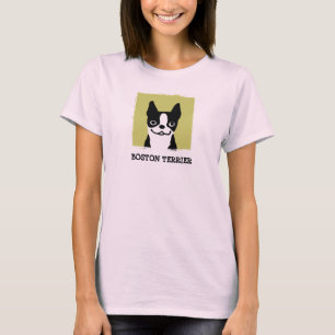 Boston Terrier Cute Dog Face T-Shirt