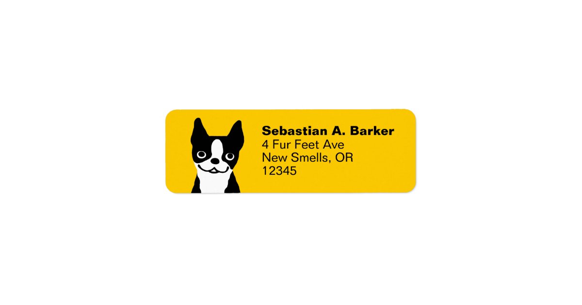 Boston Terrier Cute Dog Return Address Labels