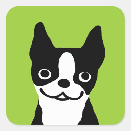 Boston Terrier _ Cute Dog Square Sticker