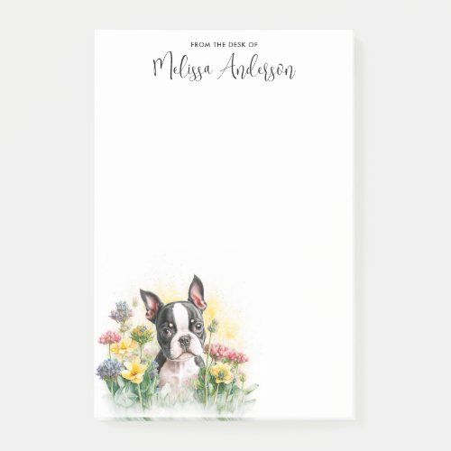Boston Terrier Cute Puppy Personalized Dog Lover  Post_it Notes