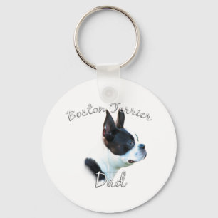 Boston Terrier Dad 2 Keychain