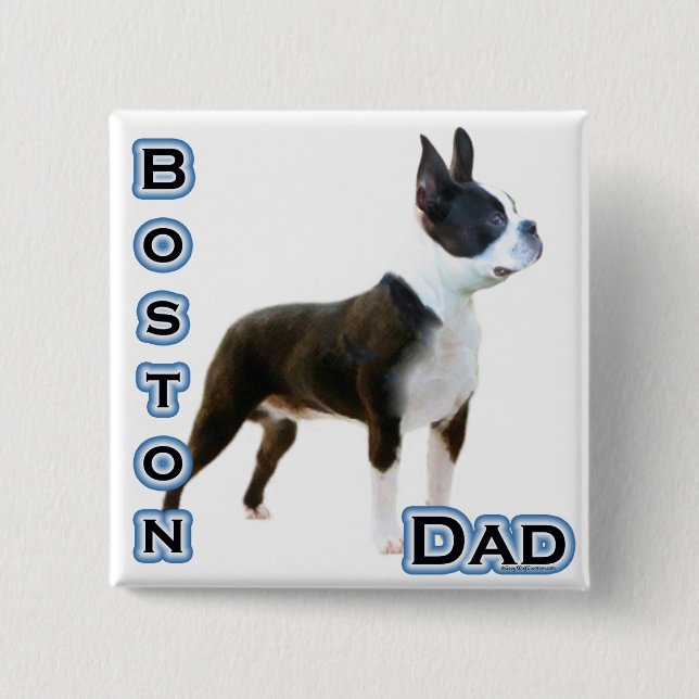 Boston Terrier Dad 4 Button (Front)
