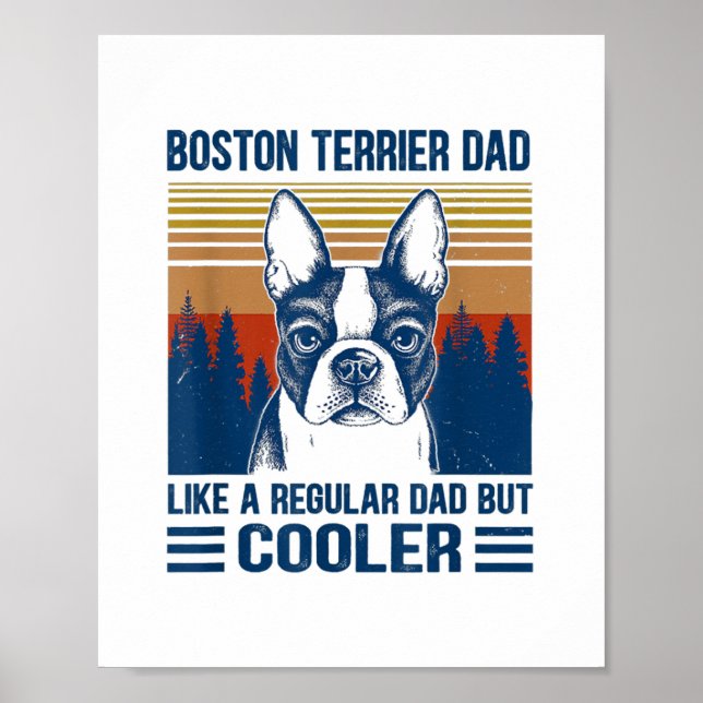Boston Terrier Dad Fathers Day Poster (Front)