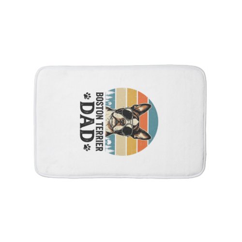 Boston Terrier Dad Vintage Dog Lover Design_1 Bath Mat