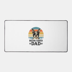 Boston Terrier Dad Vintage Dog Lover Design_1 Desk Mat