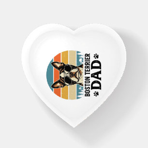 Boston Terrier Dad Vintage Dog Lover Design_1 Paperweight
