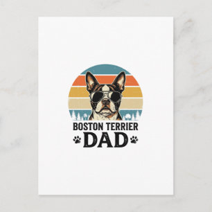 Boston Terrier Dad Vintage Dog Lover Design_1 Postcard