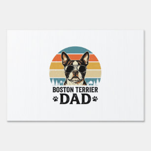 Boston Terrier Dad Vintage Dog Lover Design_1 Sign