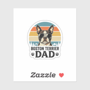 Boston Terrier Dad Vintage Dog Lover Design_1 Sticker