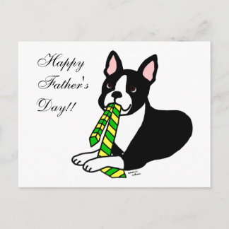 Boston Terrier Daddy with Tie 1 Postcard