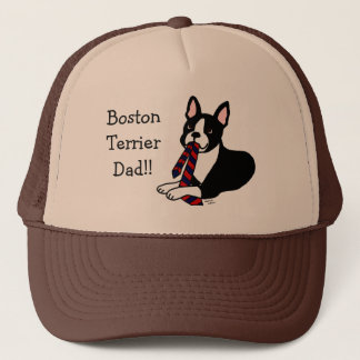 Boston Terrier Daddy with Tie 2 Trucker Hat