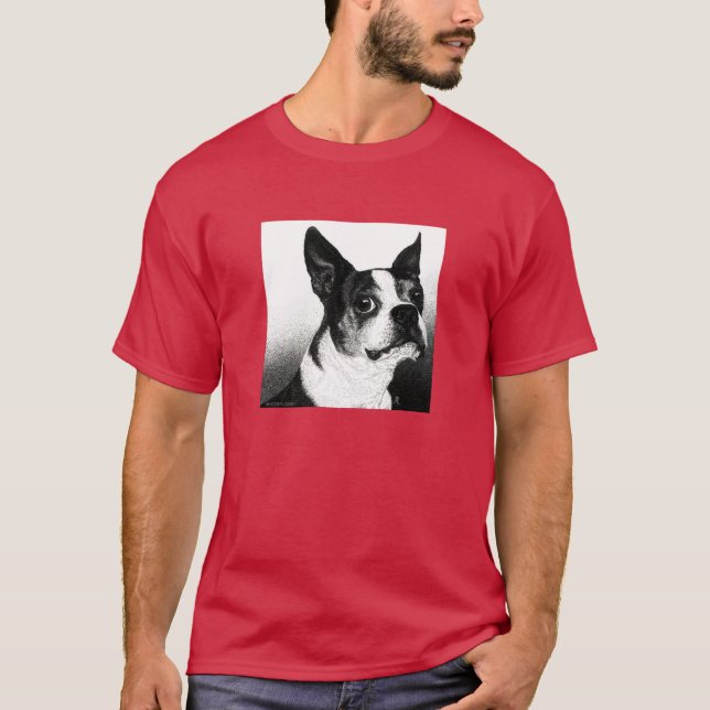 Boston Terrier Dark T-shirt - "Boston Style" (Front)