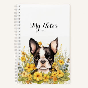 Boston Terrier Diary Shot Records Notebook