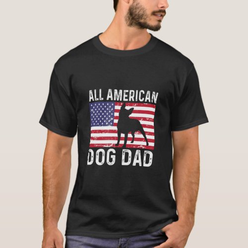 Boston Terrier Distressed Patriotic All American U T_Shirt
