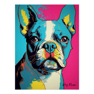 Boston Terrier Dog 005 - Bruno Pokopen Poster